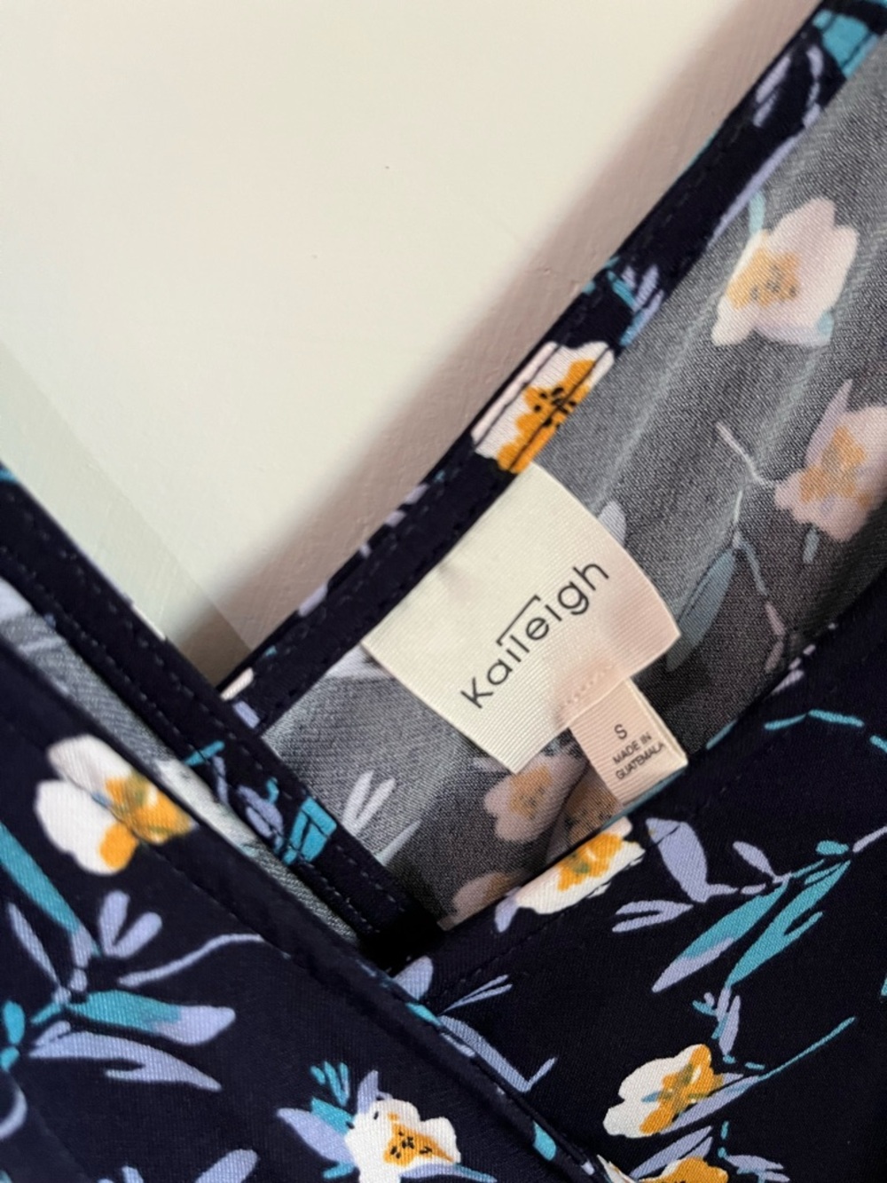 KAILEIGH Navy Floral Wrap Midi Dress - Picture 3 of 5
